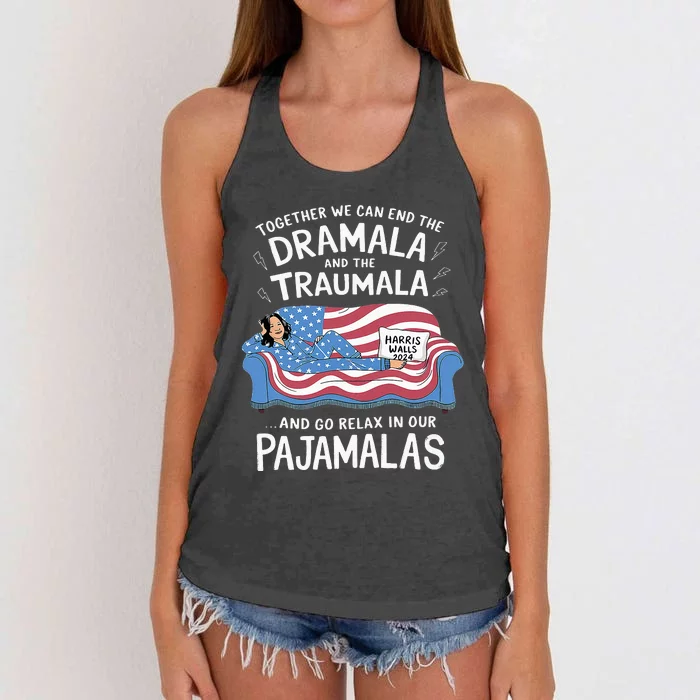 Together We Can End The Dramala And Traumala Pajamas Women's Knotted Racerback Tank