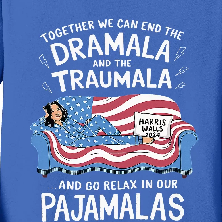 Together We Can End The Dramala And Traumala Pajamas Kids Long Sleeve Shirt