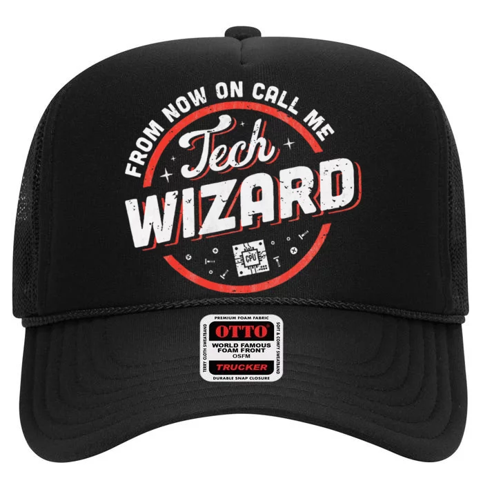 Tech Wizard Computer Repair & It Support High Crown Mesh Trucker Hat