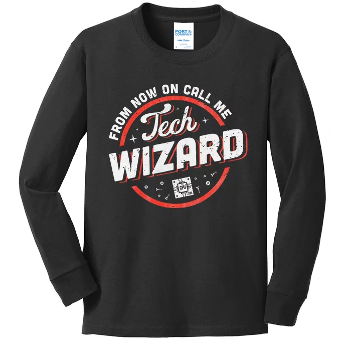 Tech Wizard Computer Repair & It Support Kids Long Sleeve Shirt