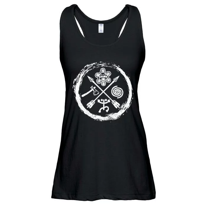 Taino Warrior Coqui Sun Puerto Rico Taina Boricua Boriken Ladies Essential Flowy Tank