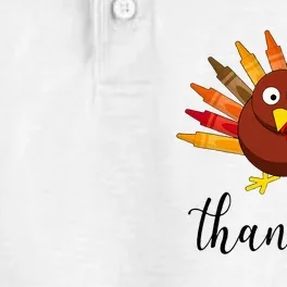 Turkey With Crayon Thankful Teacher Life Funny Thanksgiving Dry Zone Grid Performance Polo