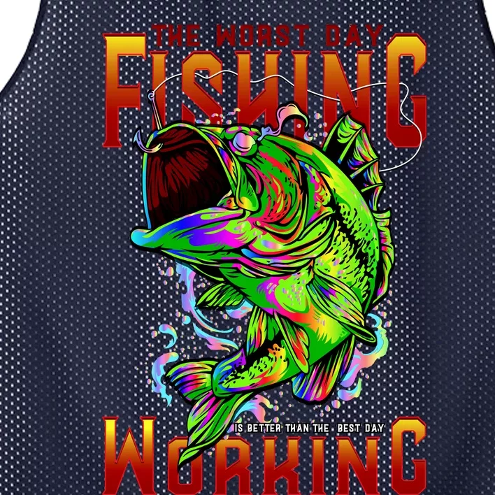 The Worst Day Fishing Is Better Than The Best Day Working Mesh Reversible Basketball Jersey Tank