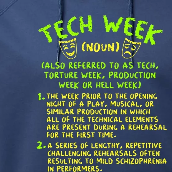 Tech Week Definition Theatre Rehearsal Gift Performance Fleece Hoodie