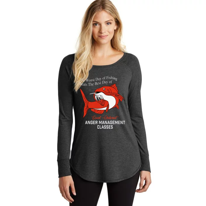 The Worst Day Of Fishing Beats The Best Day Of Court Ordered Gift Women's Perfect Tri Tunic Long Sleeve Shirt