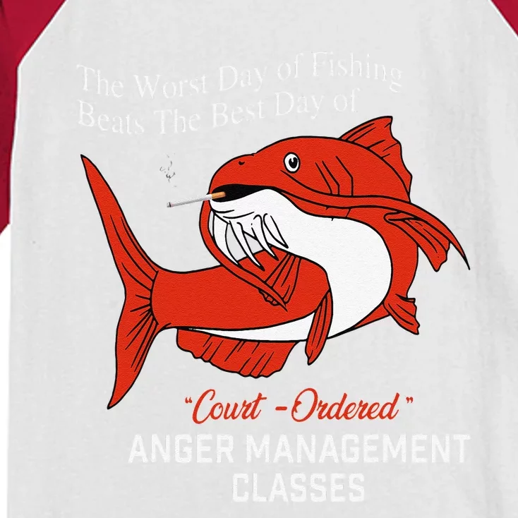 The Worst Day Of Fishing Beats The Best Day Of Court Ordered Gift Kids Colorblock Raglan Jersey