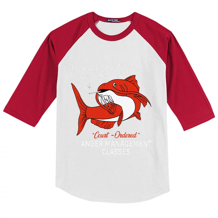 The Worst Day Of Fishing Beats The Best Day Of Court Ordered Gift Kids Colorblock Raglan Jersey