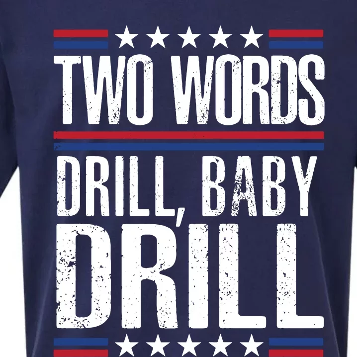 Two Words Drill Baby Drill Funny Political Gift Premium Sueded Cloud Jersey T-Shirt