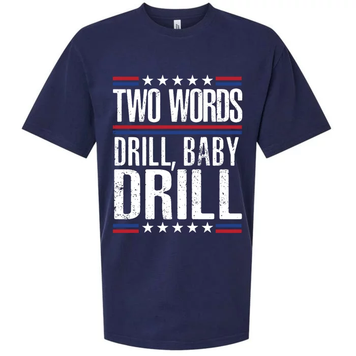 Two Words Drill Baby Drill Funny Political Gift Premium Sueded Cloud Jersey T-Shirt