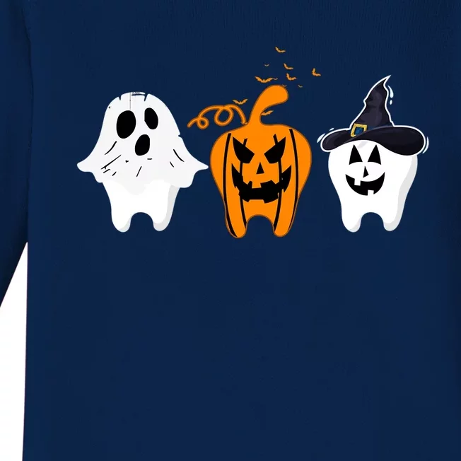 Teeth Witch Dentist Ghost Pumpkin Scary Halloween Costumes Gift Baby Long Sleeve Bodysuit