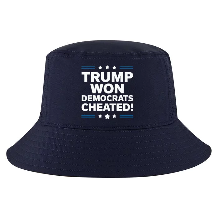 Trump Won Democrats Cheated Cool Comfort Performance Bucket Hat