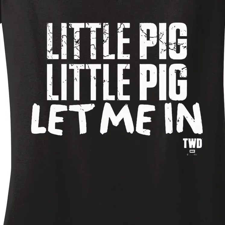 The Walking Dead Negan Little Pig Women's V-Neck T-Shirt