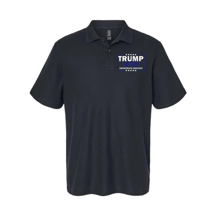 Trump Won Democrats Cheated Funny Premium Softstyle Adult Sport Polo