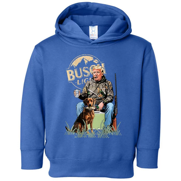 Trump With Dog Duck Waterfowl Hunting Camo President Toddler Hoodie