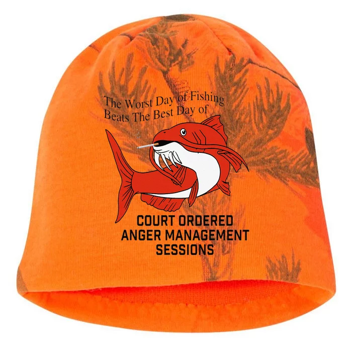 The Worst Day Of Fishing Beats The Best Day Of Court Ordered Funny Kati - Camo Knit Beanie