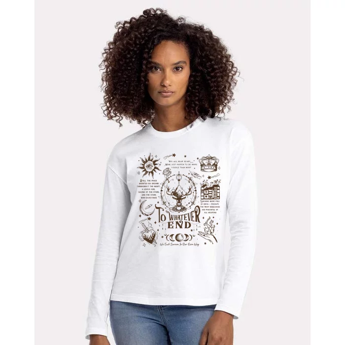 To Whatever End Throne Of Glass Womens Cotton Relaxed Long Sleeve T-Shirt