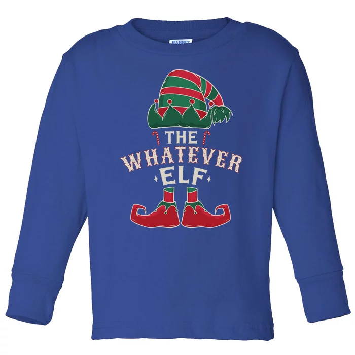 The Whatever Elf Cute Ugly Christmas Sweater Family Gift Toddler Long Sleeve Shirt