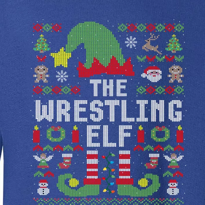 The Wrestling Elf Ugly Christmas Matching Family Group Gift Toddler Sweatshirt