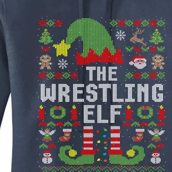 The Wrestling Elf Ugly Christmas Matching Family Group Gift Women's Pullover Hoodie