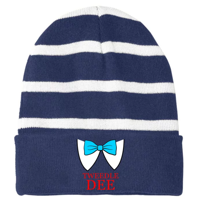 Tweedle Dee Costume Striped Beanie with Solid Band