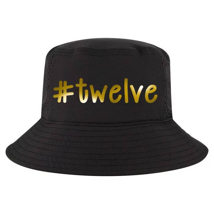 #Twelve 12th Birthday Gold Logo Cool Comfort Performance Bucket Hat