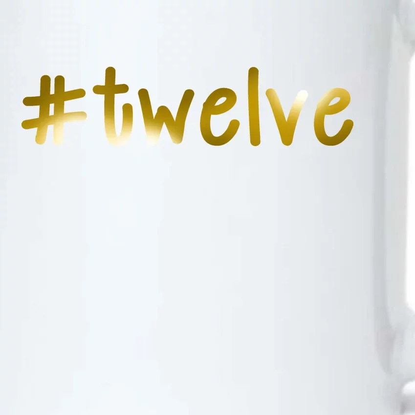 #Twelve 12th Birthday Gold Logo Black Color Changing Mug