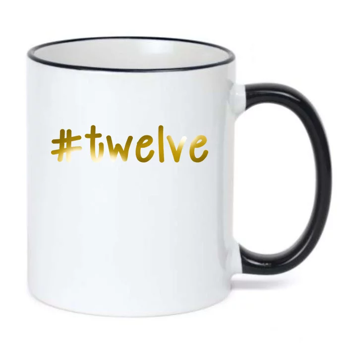 #Twelve 12th Birthday Gold Logo Black Color Changing Mug