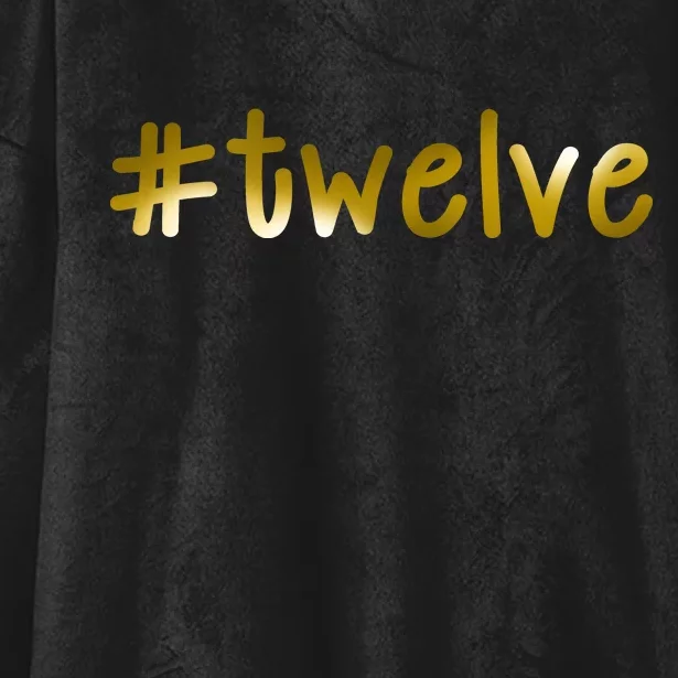 #Twelve 12th Birthday Gold Logo Hooded Wearable Blanket