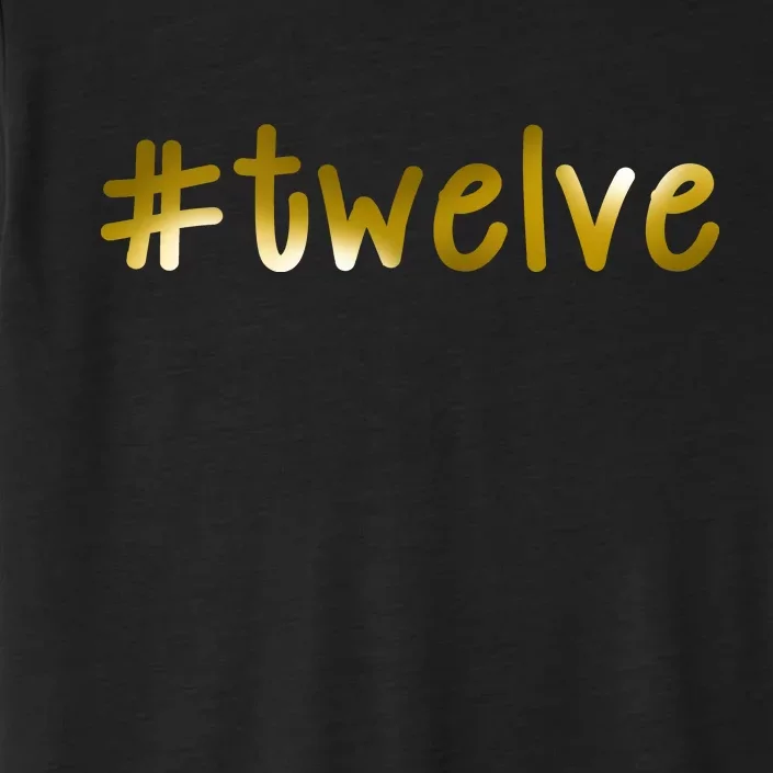 #Twelve 12th Birthday Gold Logo ChromaSoft Performance T-Shirt