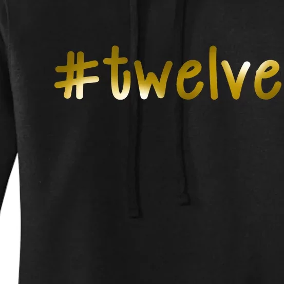 #Twelve 12th Birthday Gold Logo Women's Pullover Hoodie