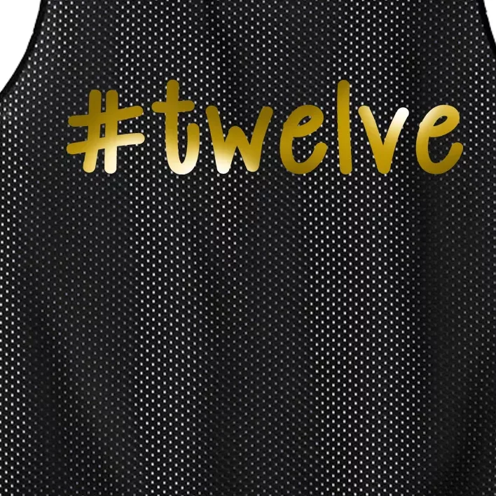 #Twelve 12th Birthday Gold Logo Mesh Reversible Basketball Jersey Tank