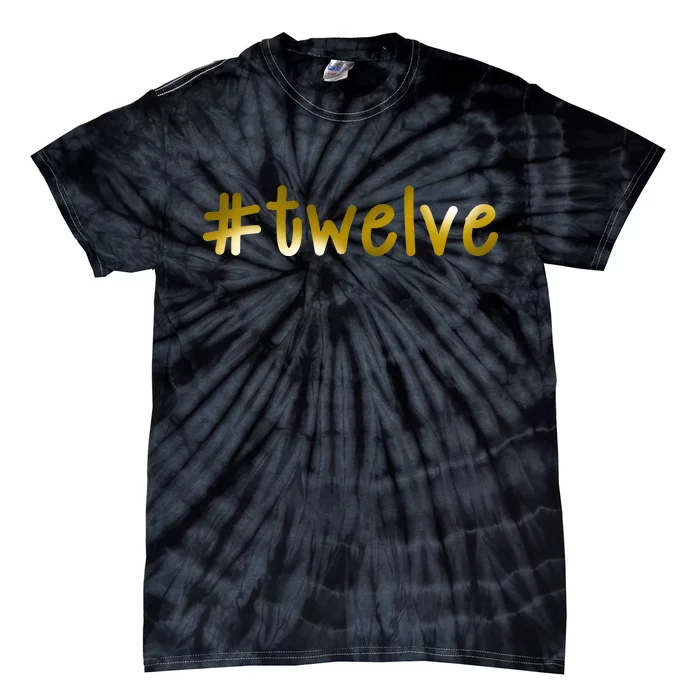 #Twelve 12th Birthday Gold Logo Tie-Dye T-Shirt