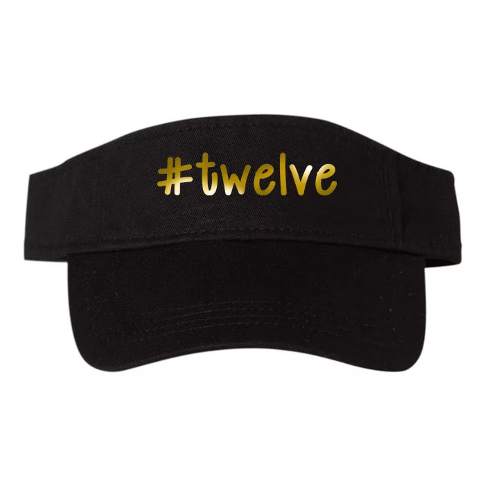 #Twelve 12th Birthday Gold Logo Valucap Bio-Washed Visor