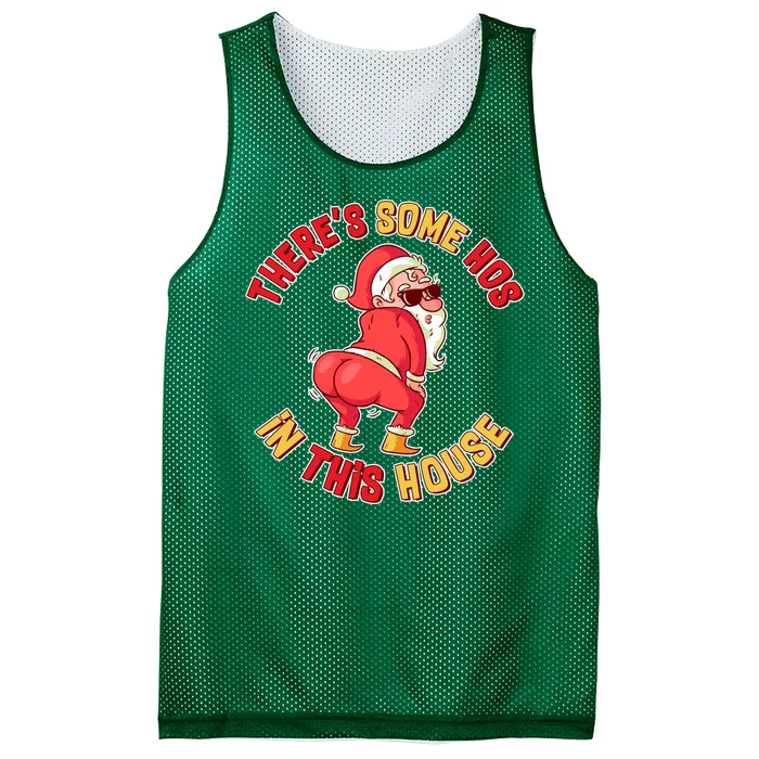 Twerking Santa Claus There's Some Hos In This House Mesh Reversible Basketball Jersey Tank