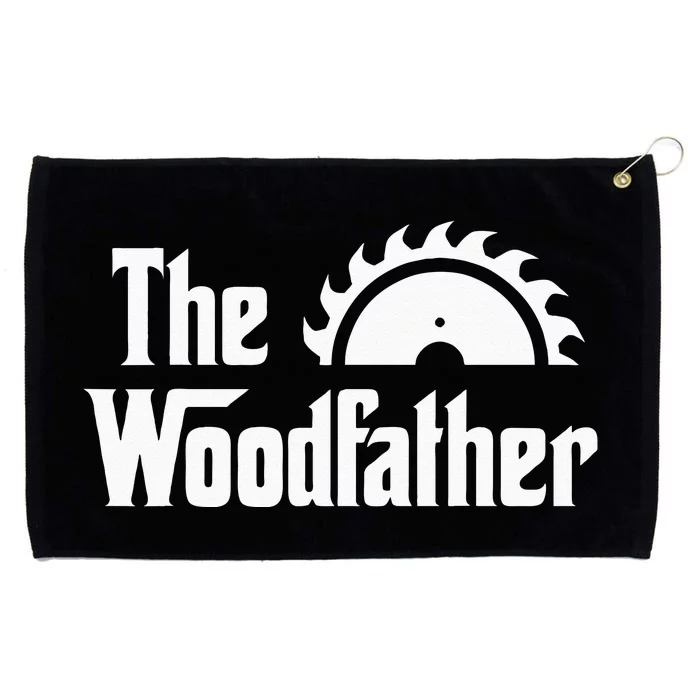 The Woodfather Funny Woodworking Carpenter Joke Woodworker Grommeted Golf Towel