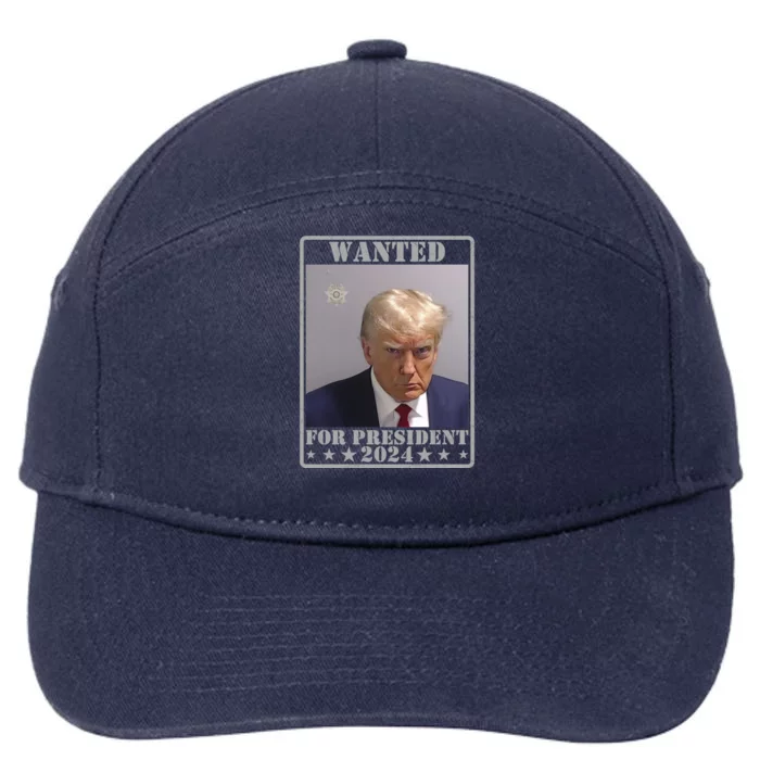 Trump Wanted For President 2024 7-Panel Snapback Hat