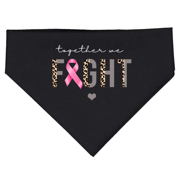 Together We Fight Breast Cancer Awareness Leopard USA-Made Doggie Bandana