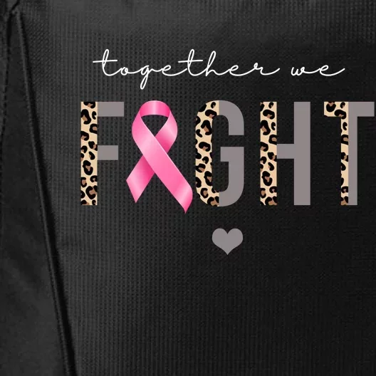 Together We Fight Breast Cancer Awareness Leopard City Backpack