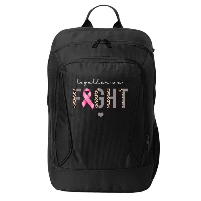 Together We Fight Breast Cancer Awareness Leopard City Backpack