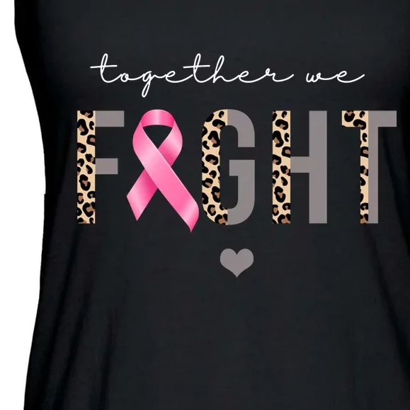 Together We Fight Breast Cancer Awareness Leopard Ladies Essential Flowy Tank