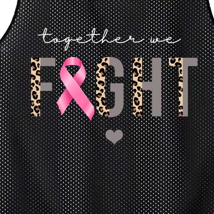 Together We Fight Breast Cancer Awareness Leopard Mesh Reversible Basketball Jersey Tank