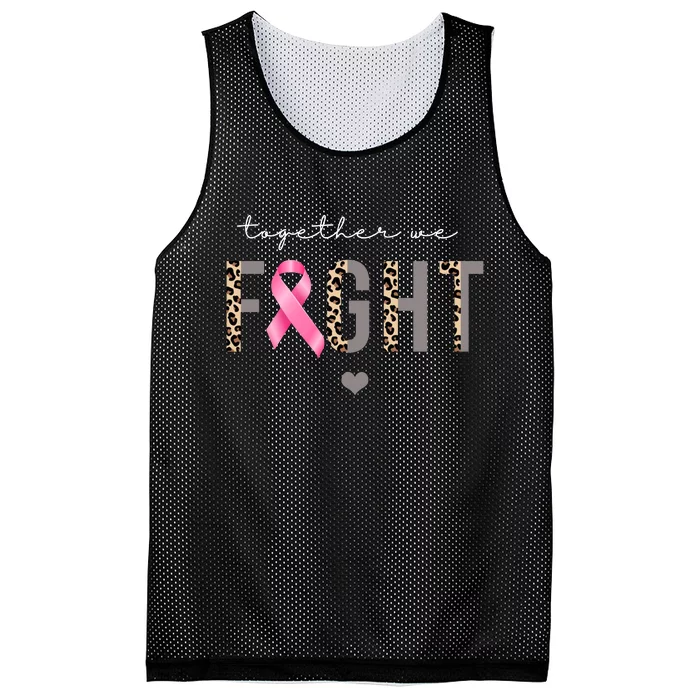 Together We Fight Breast Cancer Awareness Leopard Mesh Reversible Basketball Jersey Tank