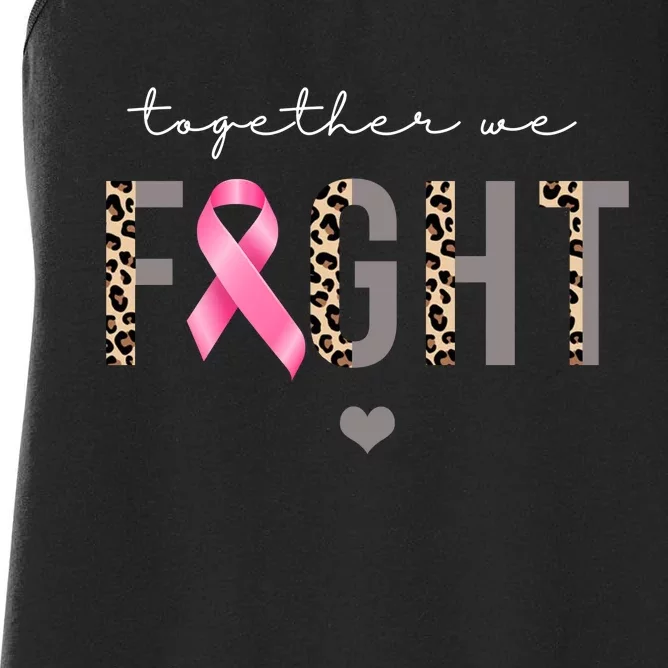 Together We Fight Breast Cancer Awareness Leopard Women's Racerback Tank