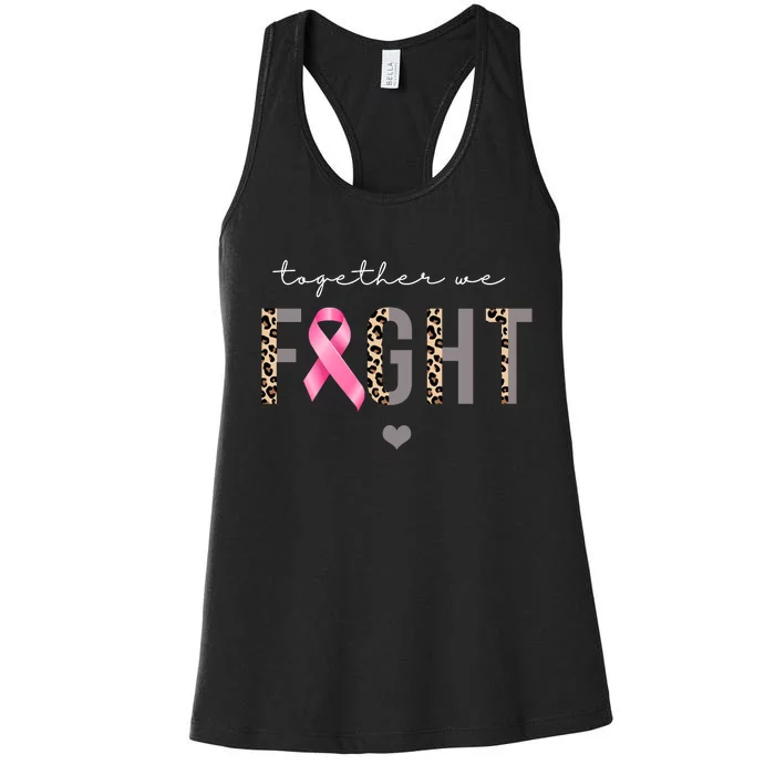 Together We Fight Breast Cancer Awareness Leopard Women's Racerback Tank