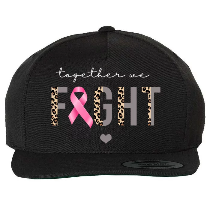 Together We Fight Breast Cancer Awareness Leopard Wool Snapback Cap