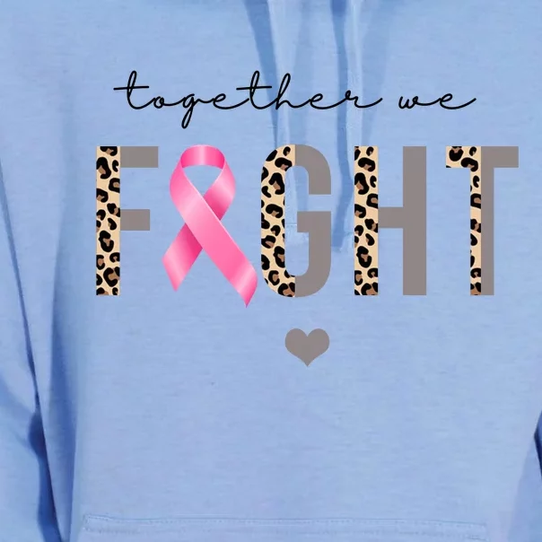 Together We Fight Breast Cancer Awareness Leopard Unisex Surf Hoodie