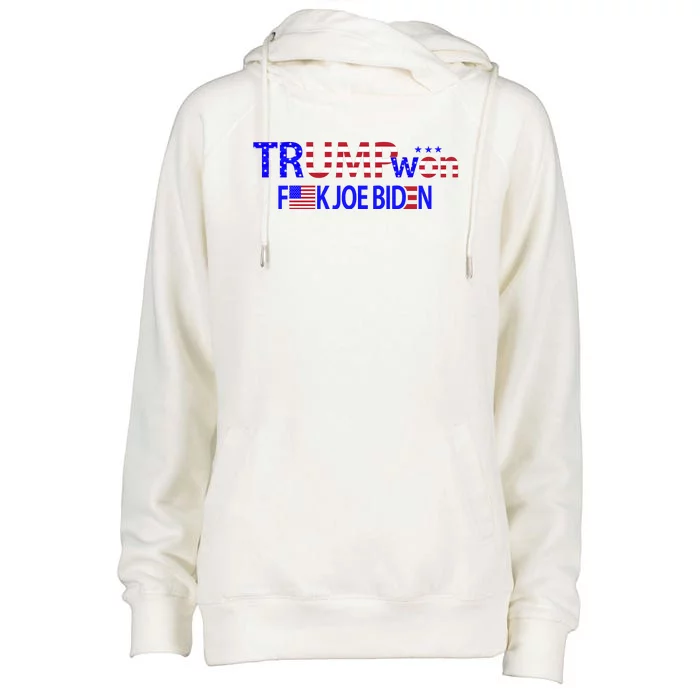 Trump Won F Biden Womens Funnel Neck Pullover Hood