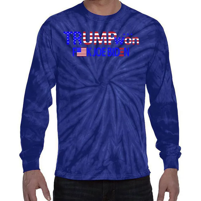 Trump Won F Biden Tie-Dye Long Sleeve Shirt