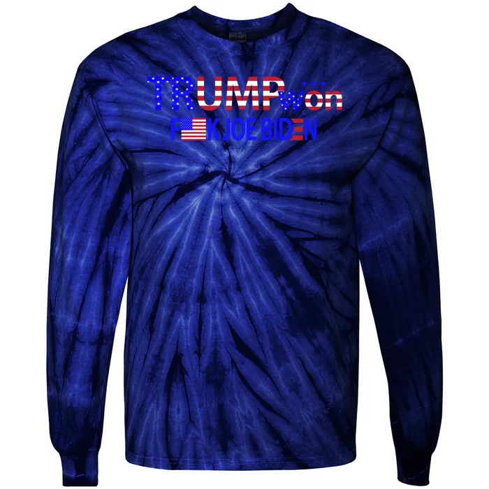 Trump Won F Biden Tie-Dye Long Sleeve Shirt