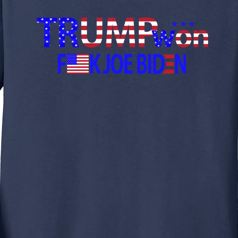 Trump Won F Biden Kids Long Sleeve Shirt